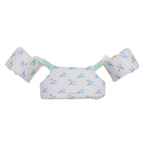 [9339296069646] Floatie Jacket 3-6 Sid The Seagull Blue Wave Sunnylife