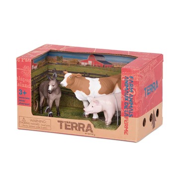 [062243421622] Animalitos de la granja burro, vaca y cerdo Terra