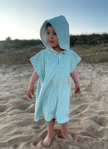 [MPGS-L] Poncho Green Stripes - L Martin Pescador