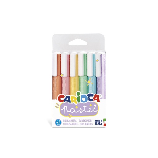 [8003511430337] Marcadores Flúo Pastel Estuche X 6 Colores Carioca