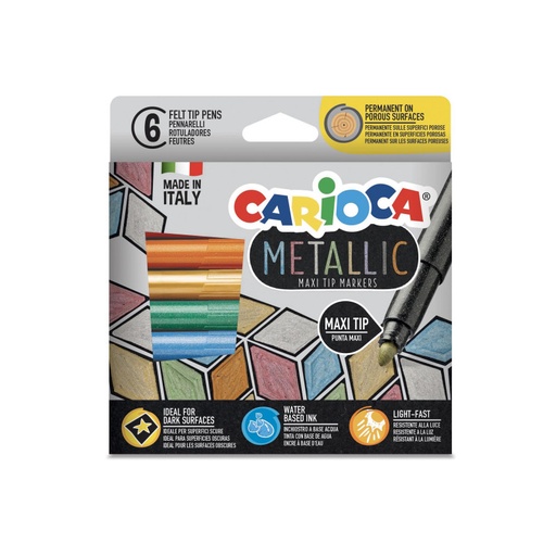 [8003511431617] Marcadores Gruesos Metallic Caja X 6 Carioca