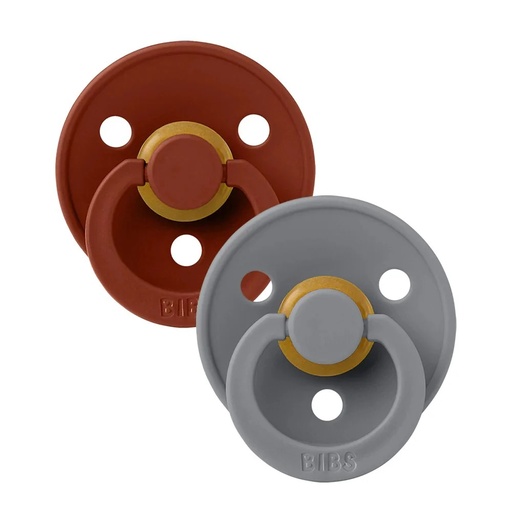 [110217] Colour 2 Pack Latex Size 1 Rust/Smoke Bibs