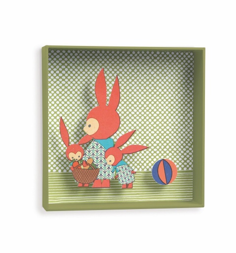 [DD04935] Family Rabbit - 18,5X18,5X4Cm Little Big Room By Djeco
