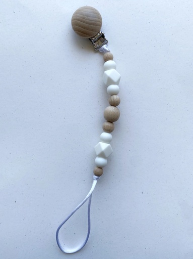 [NANSU8] Clip Chupete Madera Blanco Nansu