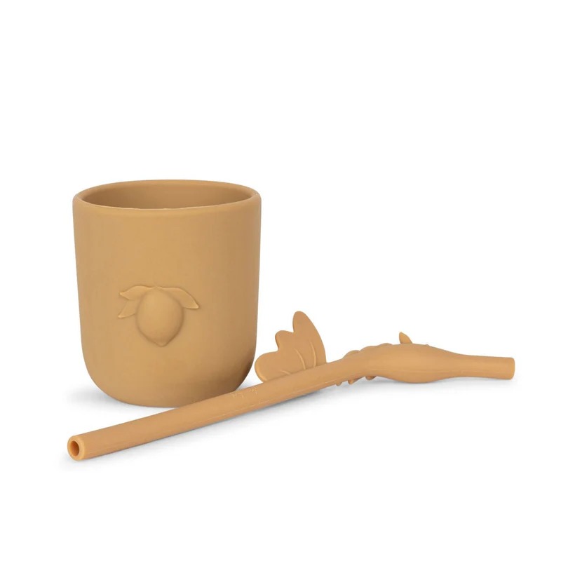 Lemon Cup &amp; Unicorn Straw Set - Almond Konges Sløjd