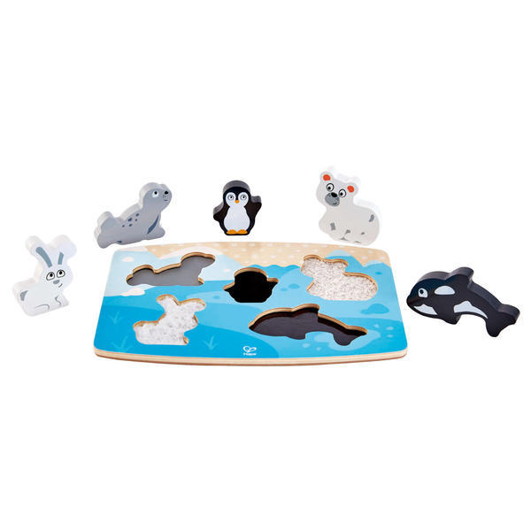 Puzzle Tactil Animales del polo 6 pcs Hape