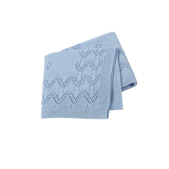 Rebozo tejido zigzag celeste MOMA