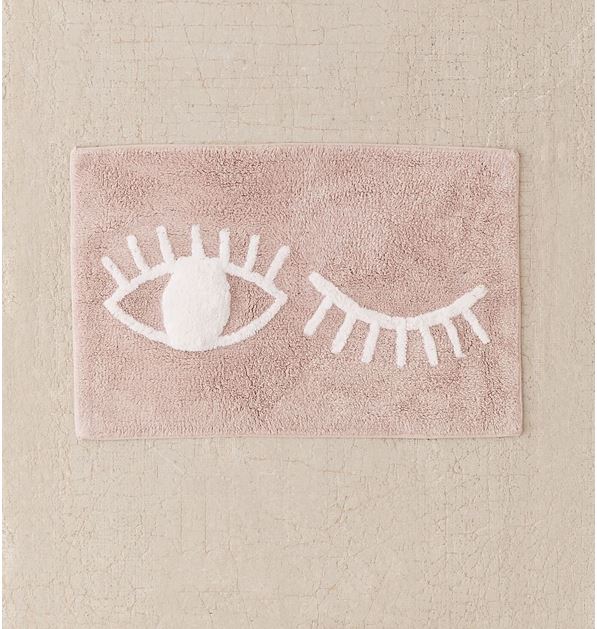 Alfombra de baño Eye Blinking rosa