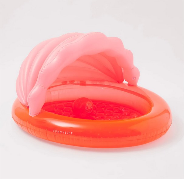 Piscina para bebes con techo Neon Coral Sunnylife