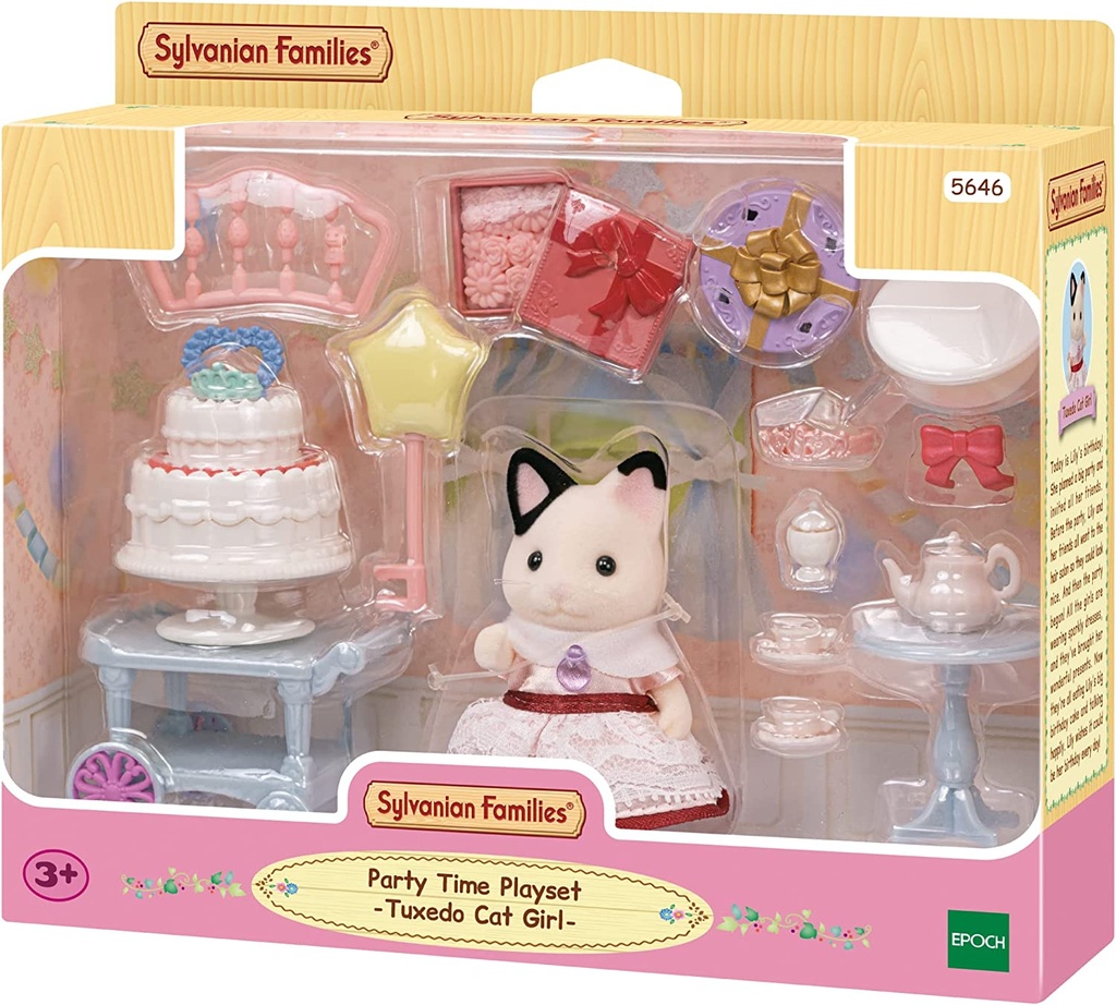 Party time playset Tuxedo cat Sylvanian Families