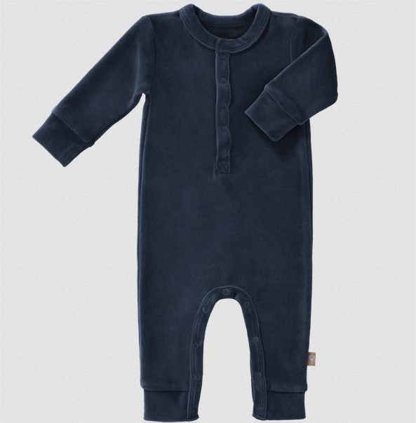 Pyjama velours no feet Indigo: 6-12 m  Fresk