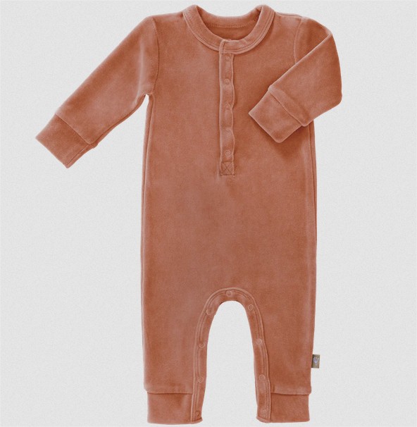 Pyjama velours no feet Ash rose: 6-12 m  Fresk