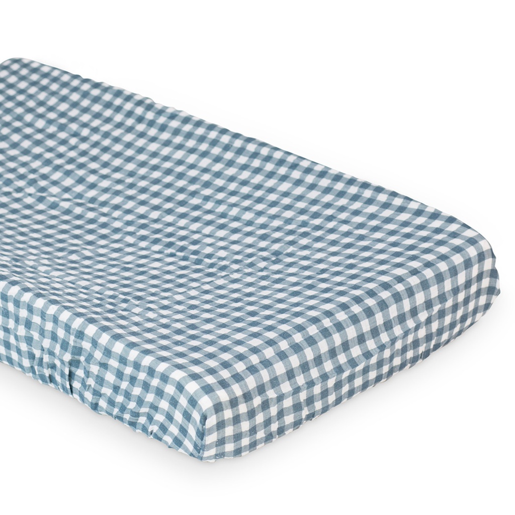 Cubre cambiador Muselina Navy Gingham Lulujo (81 x 43 cm)