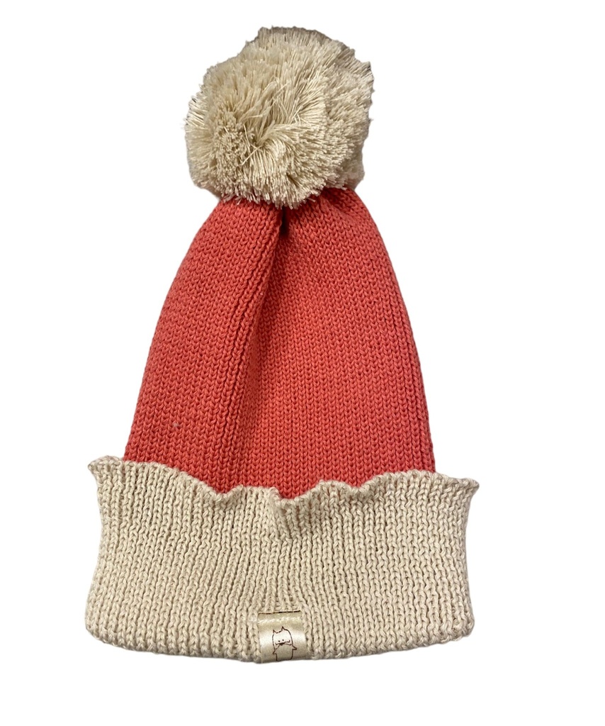 Gorrito tejido niño 1-6 años Fucsia y Beige Miau