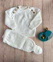 Set batita y pelele tejido ochos blanco 0-3m Peekaboo