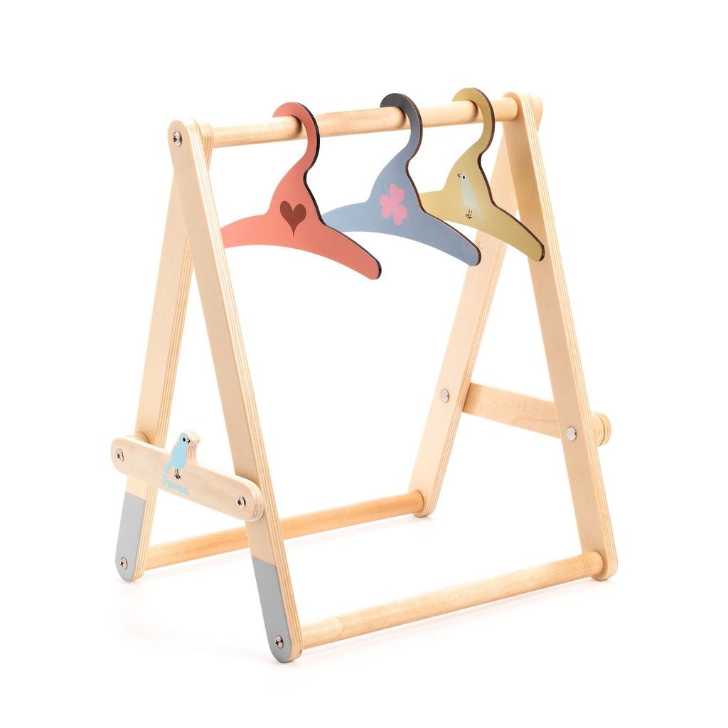 Storage - Clothes Rack &amp; 3 Hangers Pomea Djeco