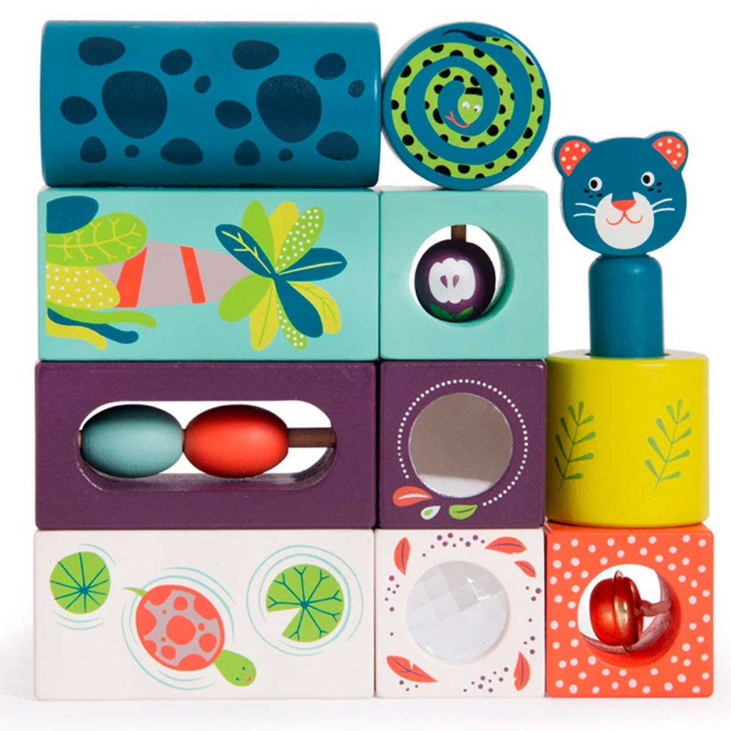 Stack-Up Activity Cubes Dans La Jungle Moulin Roty