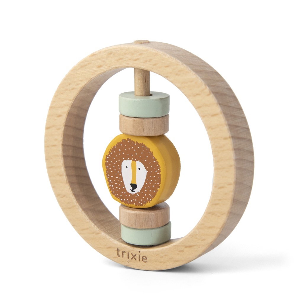 Wooden Round Rattle - Mr. Lion Trixie