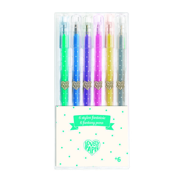 6 glitter gel pens  DJECO