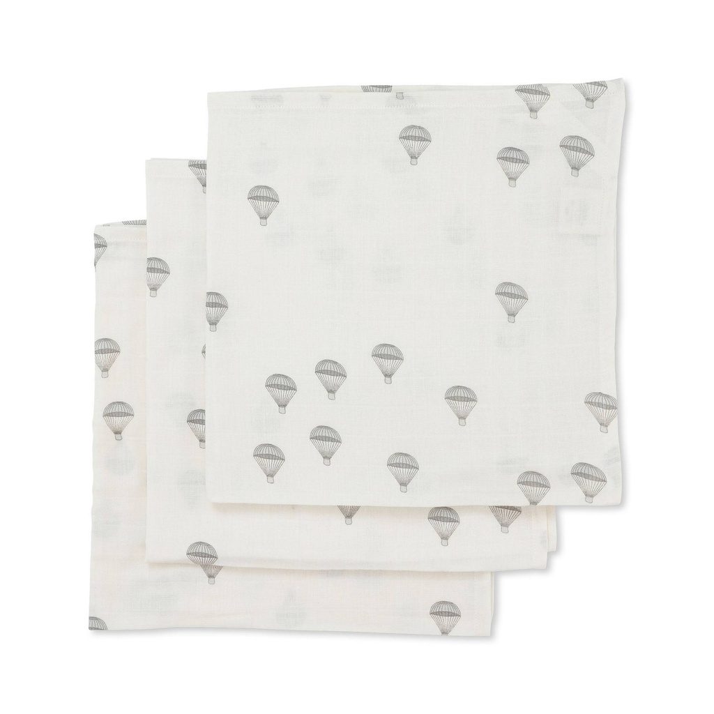 3 Pack Muslin Cloth Gots - Parachute Creme Konges Sløjd