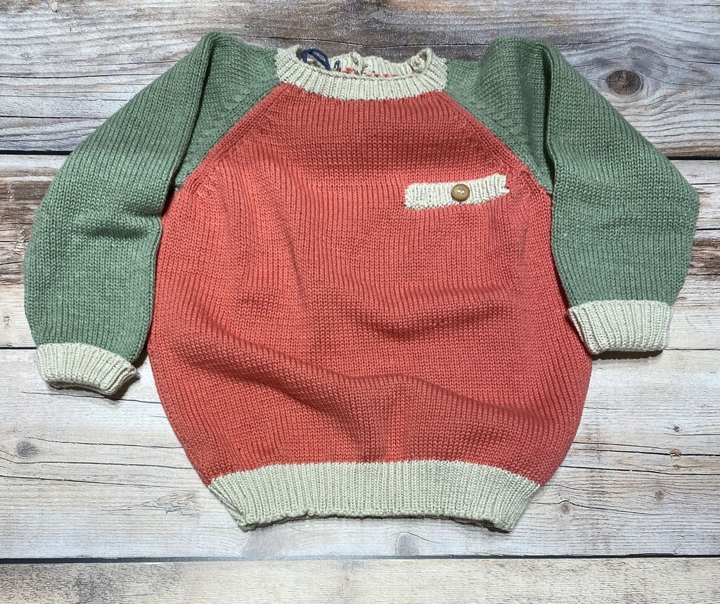 Buzo Pablo verde/coral 9-12m Miau