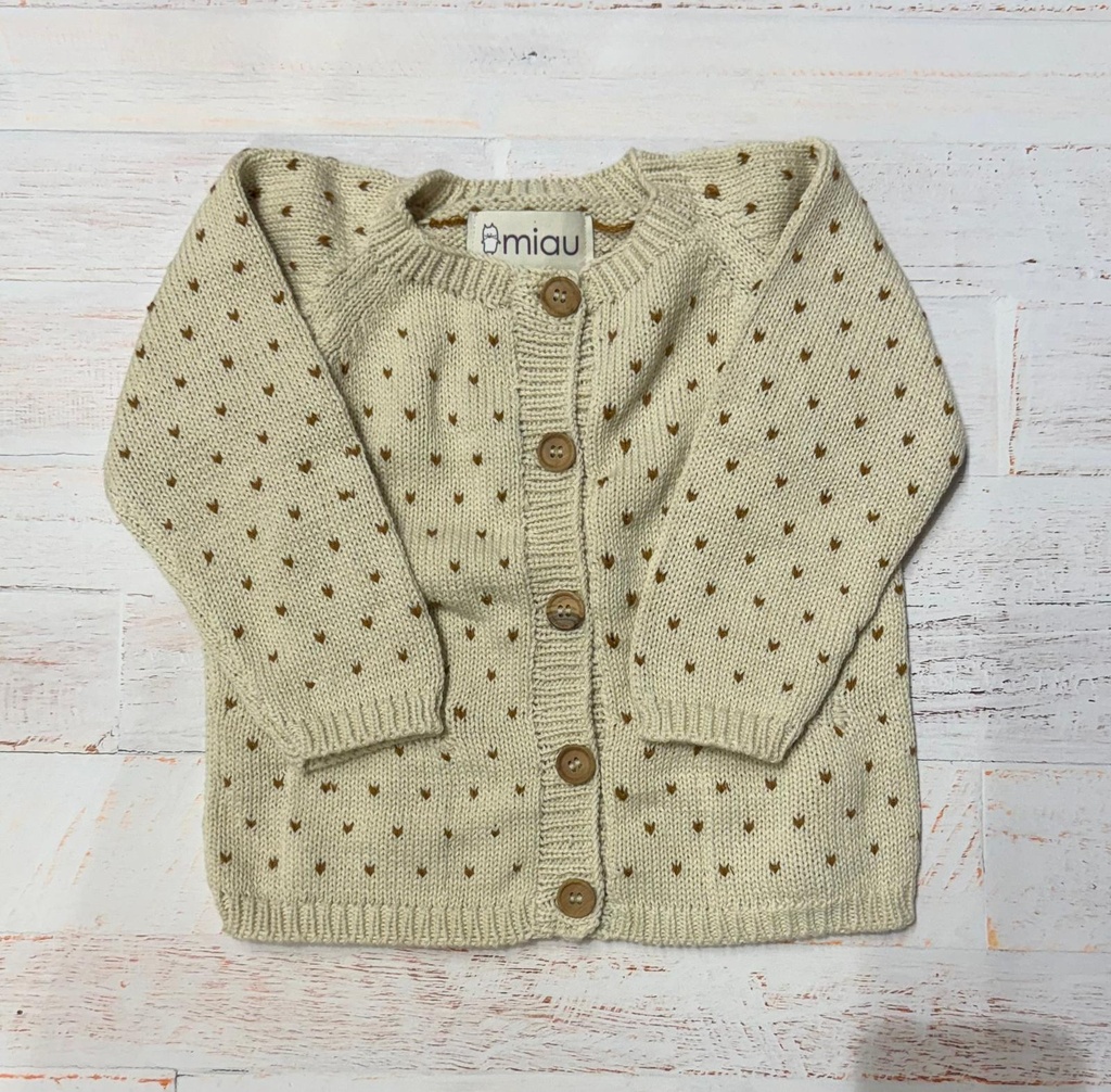 Saco picos beige/oxido 6 a 9m Miau