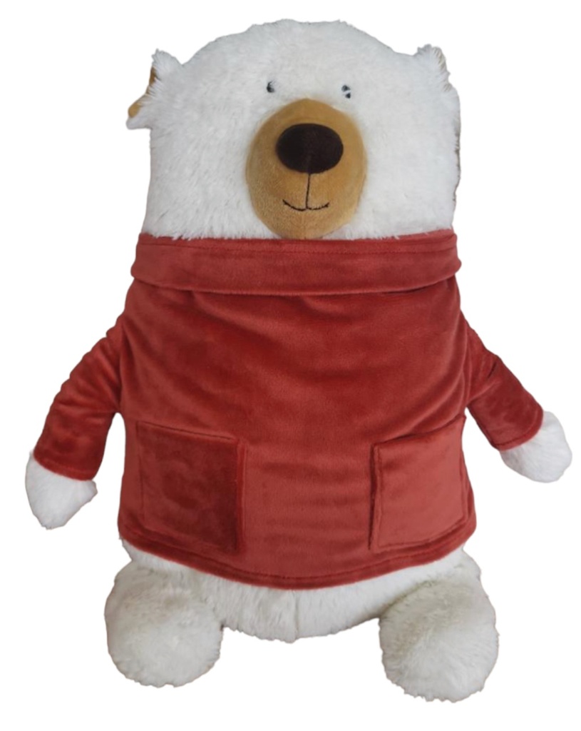 Oso polar de peluche con sonajer Storki