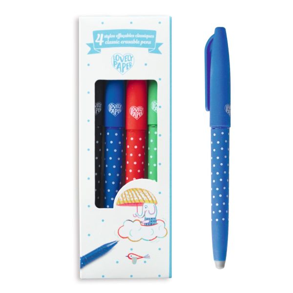 4 Classic Erasable Pens Djeco