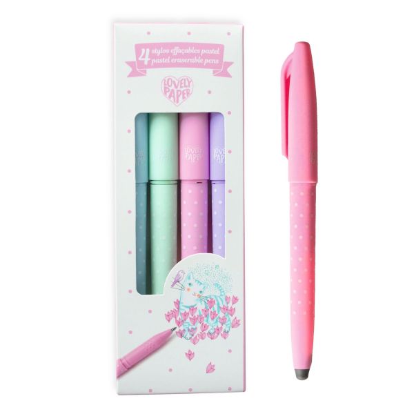 4 Pastel Erasable Pens Djeco