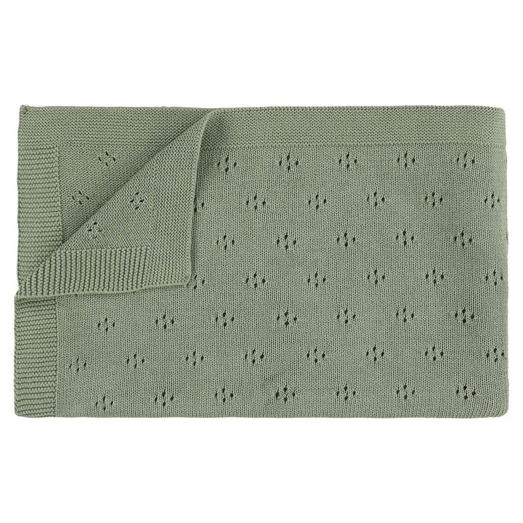 Knitted Blanket - 75X100Cm - Olive Trixie