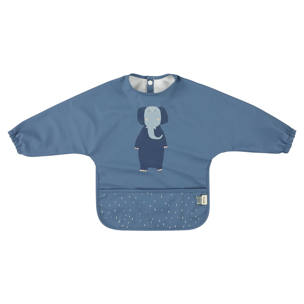 Waterproof Long Sleeve Babero - Mrs. Elephant Trixie