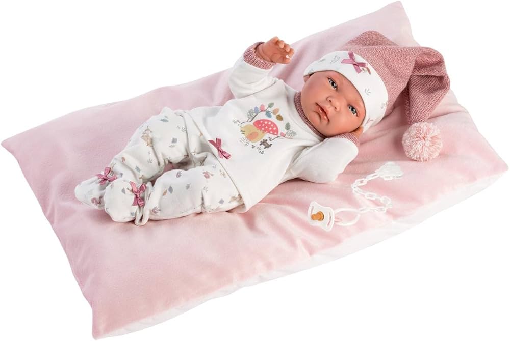 Bebe Nica con pijama y mantita rosa 73880 Llorens