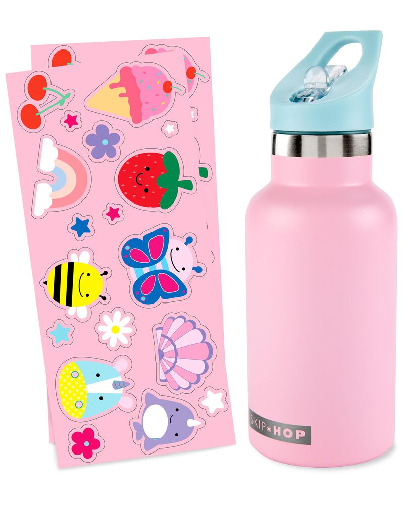 Botella de Acero con Stickers - Rosa Skip Hop