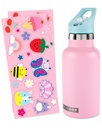 Botella de Acero con Stickers - Rosa Skip Hop