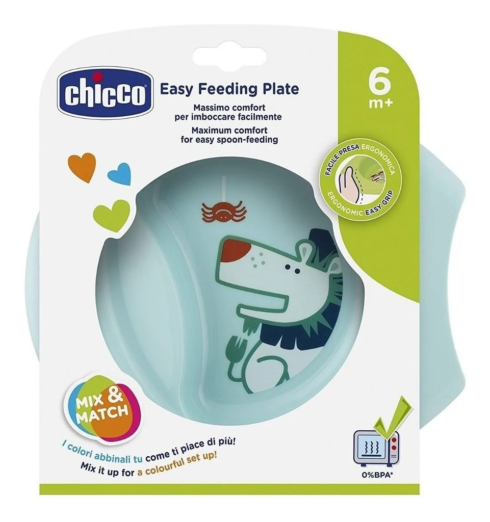 Easy Feeding Plate (rosa, celeste, verde) CHICCO