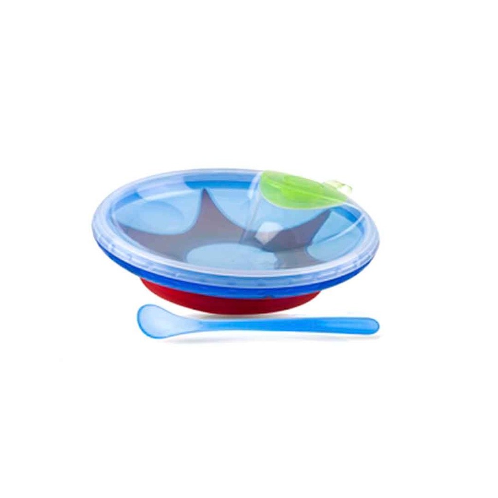 Plato termico Azul Nuby