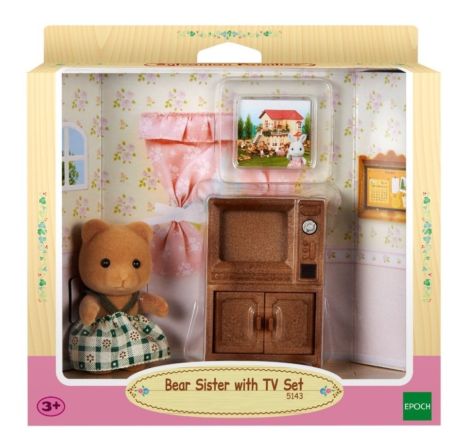 Bear Sister W/ Tv Set Sylvanian Families