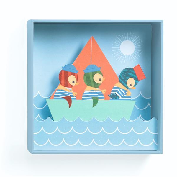 Penguin Sailors - 18,5X18,5X4Cm Little Big Room By Djeco