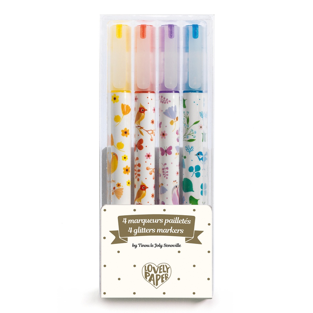 4 Tinou Glitter Markers Lovely Paper