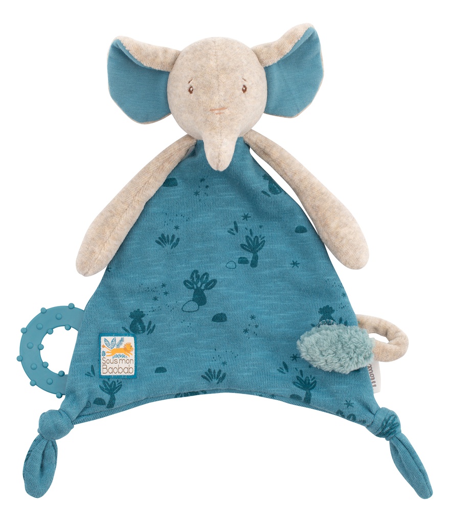 Doudou Porta-Chupete Elefante Baobab Moulin Roty