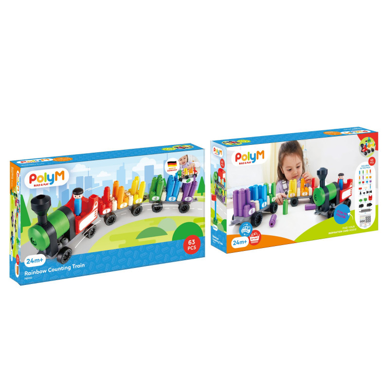 Juego Construccion - Tren arcoiris POLYM