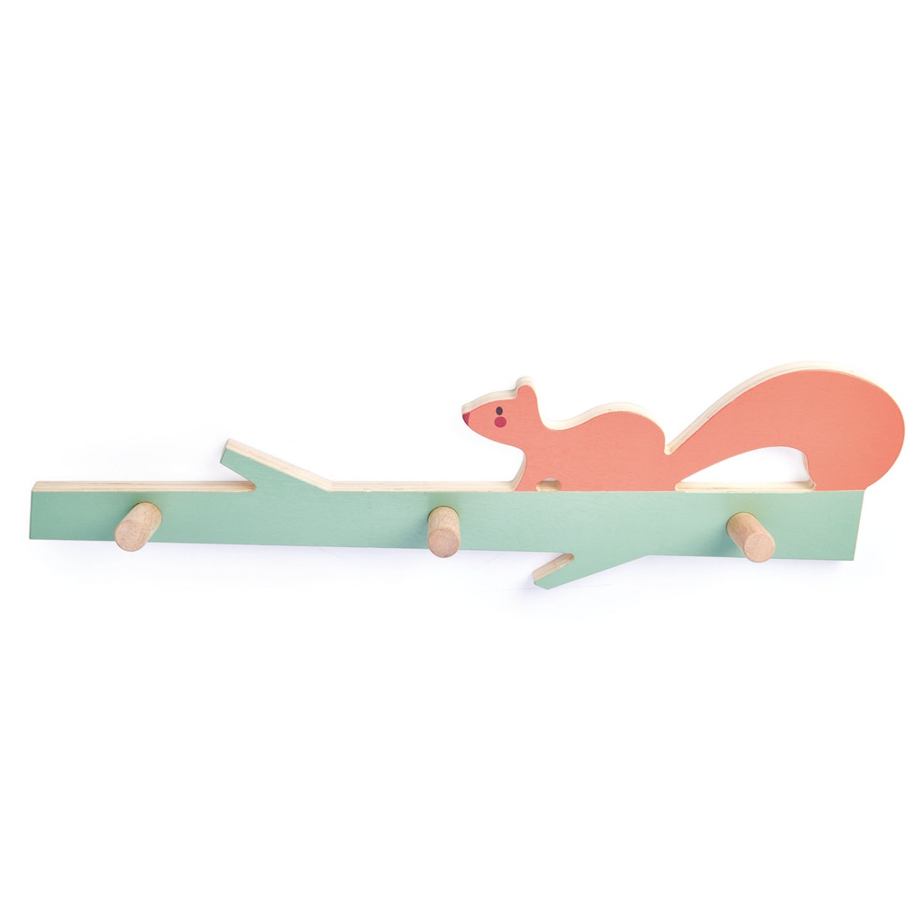 Perchero de pared Forest Squirrel Hooks Tender Leaf