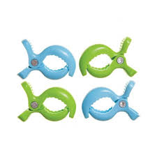 Pack x4 clips para coches de bebe Verde y Azul Dreambaby