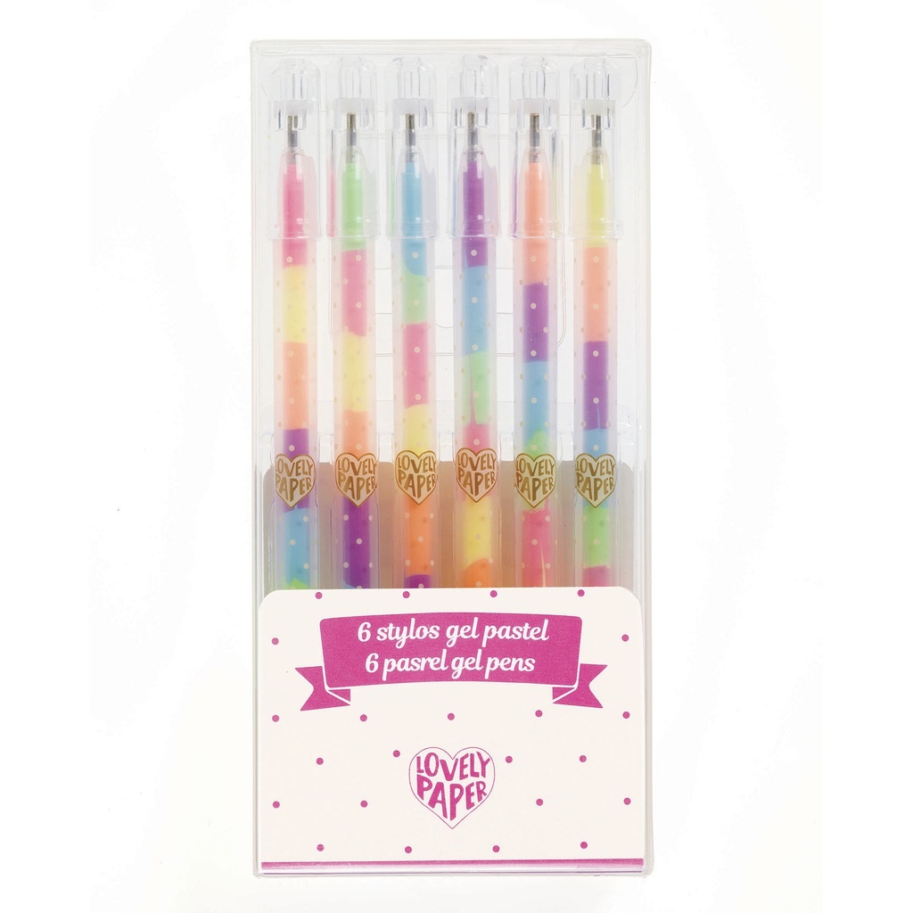 6 Pastel Gel Pens Lovely Paper