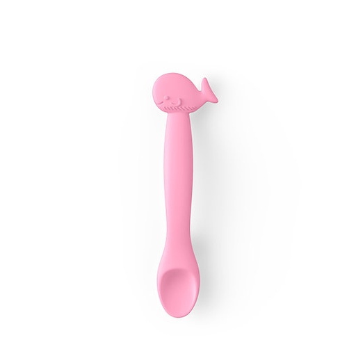 [77361] Cuchara De Silicona Flexible +4M Ballena Rosa Suavinex