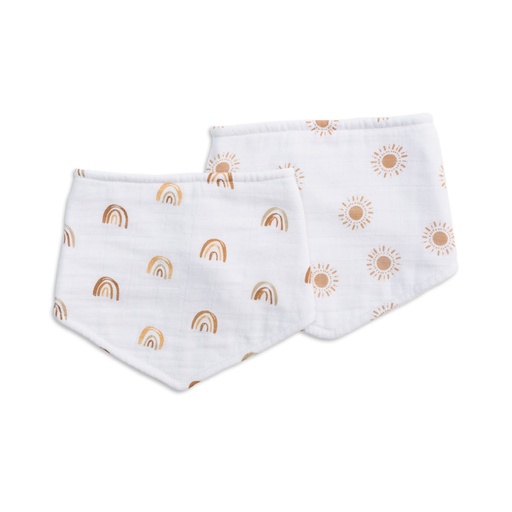 [628233459497] Set x 2 babero bandana Rainbow &amp; Suns Lulujo