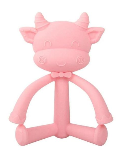 [SSTE01-14] Mordillo silicona vaca rosado chicle Storki