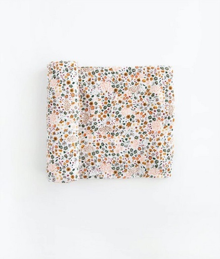 [UB01D6] Cotton Muslin Swaddle x1 - Pressed Petals Little Unicorn