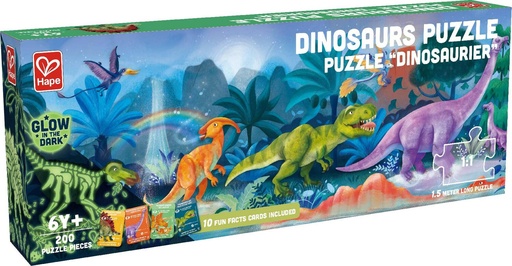 [6943478035522] Puzzle Glow de piso 1.5m - Dinosaurios Hape