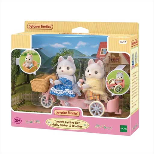 [5637] Tandem Cycling husky sister &amp; brother Sylvanian Families